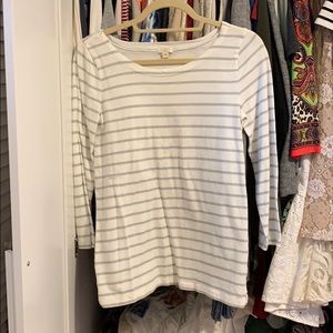 J.Crew white and grey long sleeve